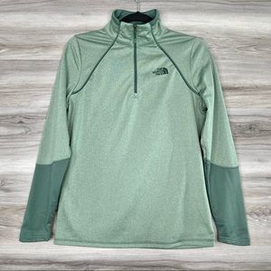 The North Face Women’s Sage Green Quarter Zip Long Sleeve Pullover Sz M